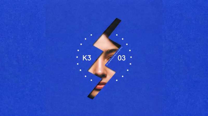Krea 3 logo on a blue background