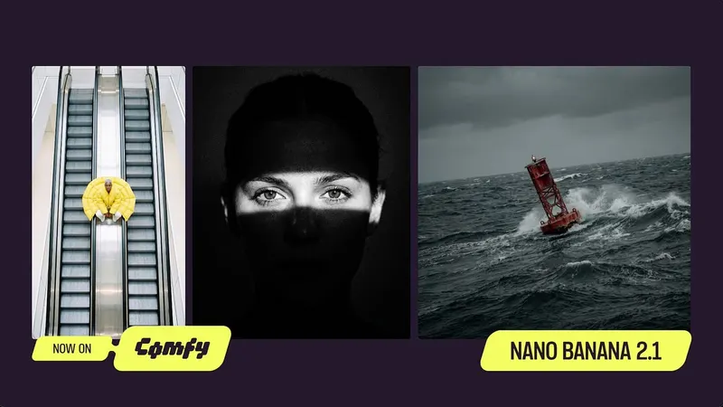 “Now on Comfy: Nano Banana 2.1” banner with three sample images